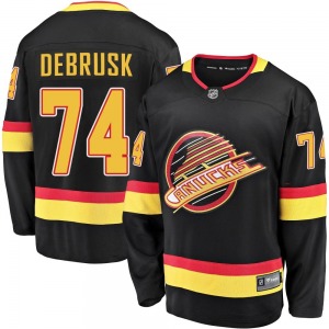 Youth Jake DeBrusk Vancouver Canucks Fanatics Branded Premier Black Breakaway 2019/20 Flying Skate Jersey