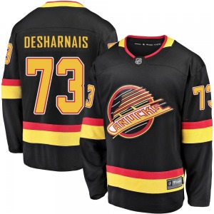 Youth Vincent Desharnais Vancouver Canucks Fanatics Branded Premier Black Breakaway 2019/20 Flying Skate Jersey