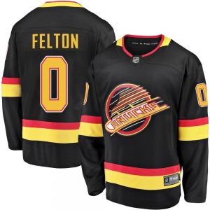 Youth Christian Felton Vancouver Canucks Fanatics Branded Premier Black Breakaway 2019/20 Flying Skate Jersey