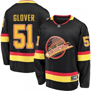 Youth Ty Glover Vancouver Canucks Fanatics Branded Premier Black Breakaway 2019/20 Flying Skate Jersey