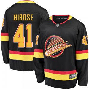 Youth Akito Hirose Vancouver Canucks Fanatics Branded Premier Black Breakaway 2019/20 Flying Skate Jersey