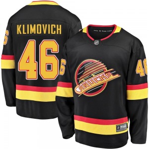 Youth Danila Klimovich Vancouver Canucks Fanatics Branded Premier Black Breakaway 2019/20 Flying Skate Jersey