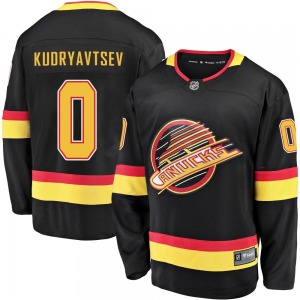 Youth Kirill Kudryavtsev Vancouver Canucks Fanatics Branded Premier Black Breakaway 2019/20 Flying Skate Jersey