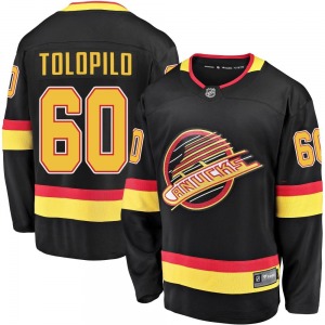 Youth Nikita Tolopilo Vancouver Canucks Fanatics Branded Premier Black Breakaway 2019/20 Flying Skate Jersey