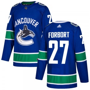 Derek Forbort Vancouver Canucks Adidas Authentic Blue Home Jersey