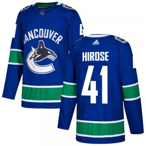 Akito Hirose Vancouver Canucks Adidas Authentic Blue Home Jersey