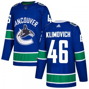 Danila Klimovich Vancouver Canucks Adidas Authentic Blue Home Jersey