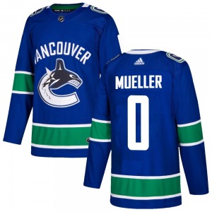 Ty Mueller Vancouver Canucks Adidas Authentic Blue Home Jersey