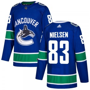 Tristen Nielsen Vancouver Canucks Adidas Authentic Blue Home Jersey