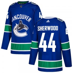 Kiefer Sherwood Vancouver Canucks Adidas Authentic Blue Home Jersey