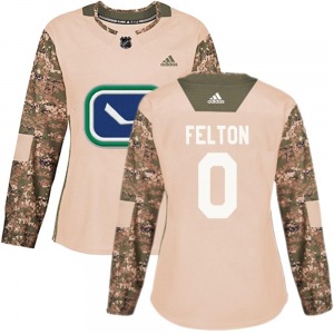 Women's Christian Felton Vancouver Canucks Adidas Authentic Camo Veterans Day Practice Jersey