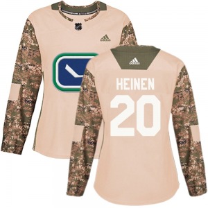 Women's Danton Heinen Vancouver Canucks Adidas Authentic Camo Veterans Day Practice Jersey