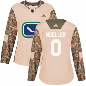 Women's Ty Mueller Vancouver Canucks Adidas Authentic Camo Veterans Day Practice Jersey