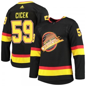 Nick Cicek Vancouver Canucks Adidas Authentic Black Alternate Primegreen Pro Jersey