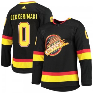 Jonathan Lekkerimaki Vancouver Canucks Adidas Authentic Black Alternate Primegreen Pro Jersey