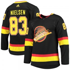 Tristen Nielsen Vancouver Canucks Adidas Authentic Black Alternate Primegreen Pro Jersey