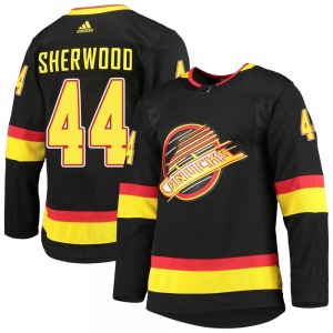 Kiefer Sherwood Vancouver Canucks Adidas Authentic Black Alternate Primegreen Pro Jersey