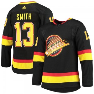 Nathan Smith Vancouver Canucks Adidas Authentic Black Alternate Primegreen Pro Jersey