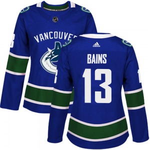 Women's Arshdeep Bains Vancouver Canucks Adidas Authentic Blue Home Jersey