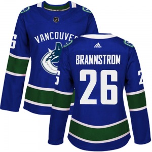 Women's Erik Brannstrom Vancouver Canucks Adidas Authentic Blue Home Jersey