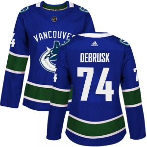 Women's Jake DeBrusk Vancouver Canucks Adidas Authentic Blue Home Jersey