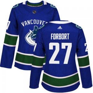 Women's Derek Forbort Vancouver Canucks Adidas Authentic Blue Home Jersey