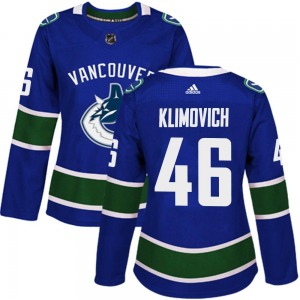 Women's Danila Klimovich Vancouver Canucks Adidas Authentic Blue Home Jersey