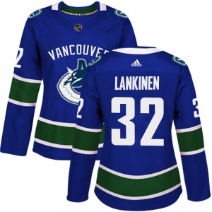 Women's Kevin Lankinen Vancouver Canucks Adidas Authentic Blue Home Jersey