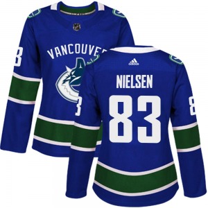 Women's Tristen Nielsen Vancouver Canucks Adidas Authentic Blue Home Jersey