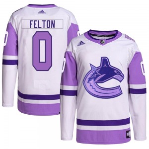 Youth Christian Felton Vancouver Canucks Adidas Authentic White/Purple Hockey Fights Cancer Primegreen Jersey