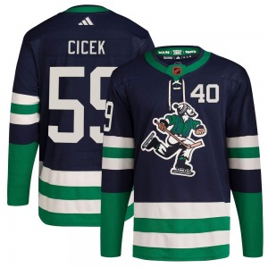 Youth Nick Cicek Vancouver Canucks Adidas Authentic Navy Reverse Retro 2.0 Jersey