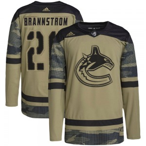 Erik Brannstrom Vancouver Canucks Adidas Authentic Camo Military Appreciation Practice Jersey