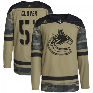 Ty Glover Vancouver Canucks Adidas Authentic Camo Military Appreciation Practice Jersey