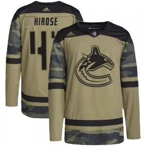 Akito Hirose Vancouver Canucks Adidas Authentic Camo Military Appreciation Practice Jersey