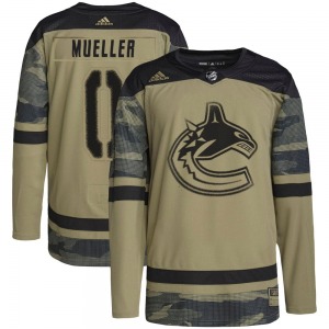 Ty Mueller Vancouver Canucks Adidas Authentic Camo Military Appreciation Practice Jersey