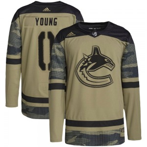 Ty Young Vancouver Canucks Adidas Authentic Camo Military Appreciation Practice Jersey