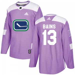 Youth Arshdeep Bains Vancouver Canucks Adidas Authentic Purple Fights Cancer Practice Jersey