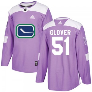 Youth Ty Glover Vancouver Canucks Adidas Authentic Purple Fights Cancer Practice Jersey