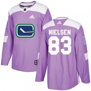 Youth Tristen Nielsen Vancouver Canucks Adidas Authentic Purple Fights Cancer Practice Jersey