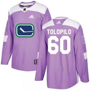 Youth Nikita Tolopilo Vancouver Canucks Adidas Authentic Purple Fights Cancer Practice Jersey