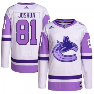 Dakota Joshua Vancouver Canucks Adidas Authentic White/Purple Hockey Fights Cancer Primegreen Jersey