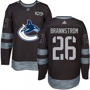 Youth Erik Brannstrom Vancouver Canucks Authentic Black 1917-2017 100th Anniversary Jersey