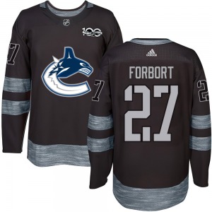 Youth Derek Forbort Vancouver Canucks Authentic Black 1917-2017 100th Anniversary Jersey