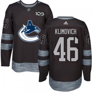 Youth Danila Klimovich Vancouver Canucks Authentic Black 1917-2017 100th Anniversary Jersey