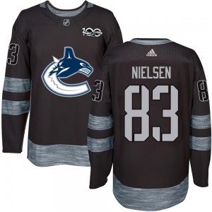 Youth Tristen Nielsen Vancouver Canucks Authentic Black 1917-2017 100th Anniversary Jersey