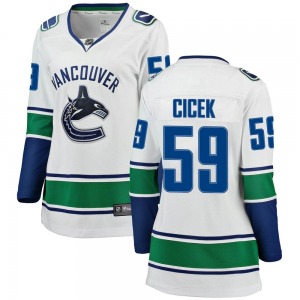 Women's Nick Cicek Vancouver Canucks Fanatics Branded Breakaway White Away Jersey