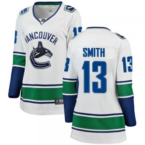 Women's Nathan Smith Vancouver Canucks Fanatics Branded Breakaway White Away Jersey