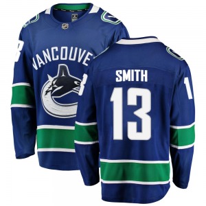 Nathan Smith Vancouver Canucks Fanatics Branded Breakaway Blue Home Jersey