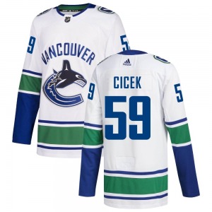 Nick Cicek Vancouver Canucks Adidas Authentic White Away Jersey