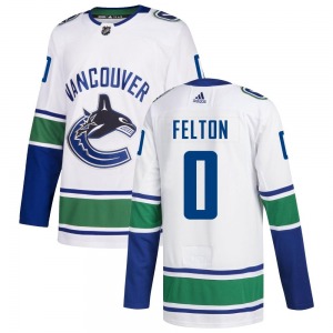 Christian Felton Vancouver Canucks Adidas Authentic White Away Jersey